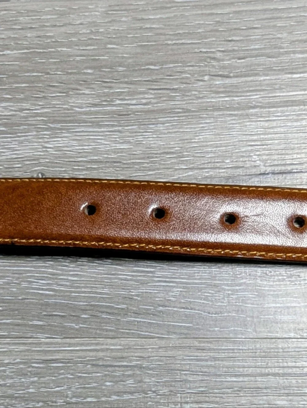 Trafalgar Mens Leather Belt Size 36 Brown Gold Buckle